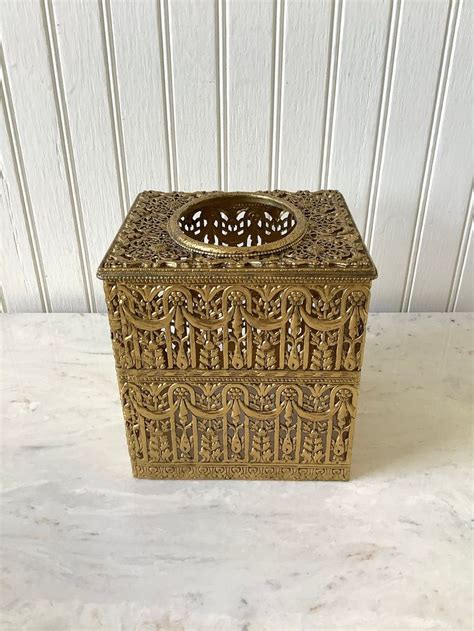 victorian metal tissue box|Metal Victorian Tissue Box .